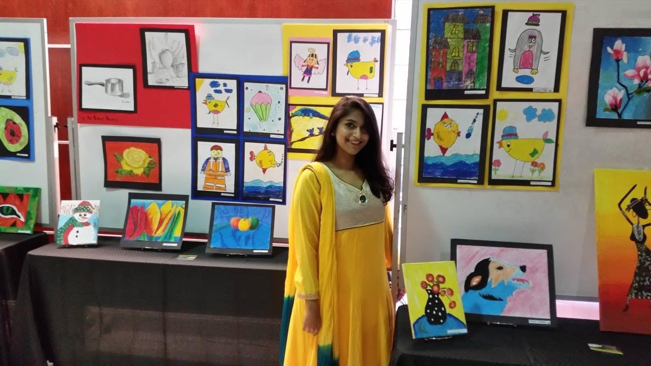 Student exhibition featuring diverse art styles